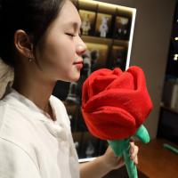 Ramo de flores de rosas rojas creativas, hebilla de cortina, rama de flores artificiales DIY, rosa de peluche de imitación a la moda para el Día de San Valentín - details 9