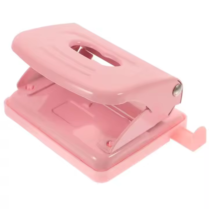Grapadora de oro rosa, herramienta de papel, carpeta de álbum de recortes, Mini agujero, accesorio ajustable de plástico para oficina, repujado para estudiantes - 1