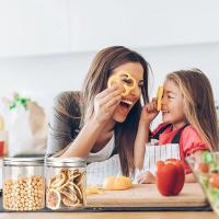 Tarro de plástico transparente de boca ancha, tarro vacío con tapas, contenedores de alimentos cosméticos, olla de muestra de crema facial, latas de paquete de galletas de caramelo, 6 piezas - details 6