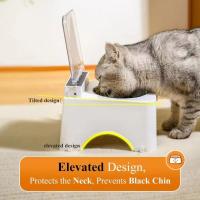 Comedero inteligente para gatos a prueba de polvo, protege el cuello, tapa de apertura automática, dispensador automático de comida para gatos, con sensor infrarrojo elevado y abatible. - details 2