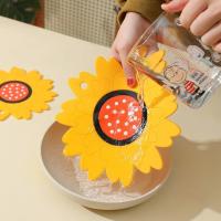 Tapete antideslizante para el hogar, soporte para olla caliente de girasol, resistente al calor, tapete para cuenco grueso, almohadilla para sartén antiescaldado de dibujos animados, encimera, 3 uds. - details 6