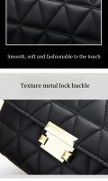 Bolso de Hombro Acolchado con Cadena Dorada Estilo Vintage Negro, Cierre Seguro, Forro de Poliéster, Accesorio Elegante, Construcción Duradera para Ocasiones Casuales y Formales - details 4