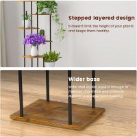 Estantería de Madera y Metal de 131cm Soporte para Múltiples Macetas Adecuado para Interior y Exterior Negro - details 10