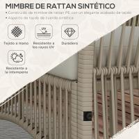 4 Piezas Muebles de Terraza con 1 Sofá de 2 Plazas, 2 Sillones con Cojines y 1 Mesa de Centro de Vidrio para Patio - details 6
