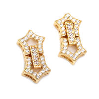 Conector de Estrella Redondo de Brasso y Zirconio de 18K Oro Accesorios de Joyería DIY para Collares y Pulseras Hecho en China - details 11