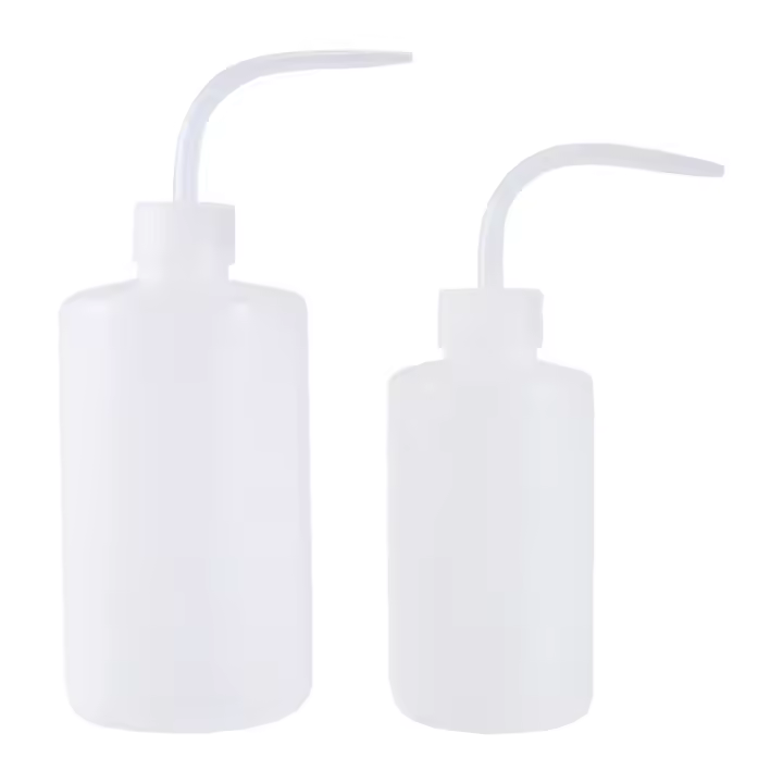 Paquete de 2 botellas de riego para plantas y flores, regaderas de boca curvada de plástico, botella exprimible, 250ML y 500ML - 1
