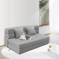 70 x 190 cm Sillón Cama Plegable, Sofá Cama Plegable con Espuma de Memoria y Almohada, Colchón de Suelo para Yoga, Oficina, Salón, Futon Sofá Cama Portada Lavable Unos, Gris Claro - details 41