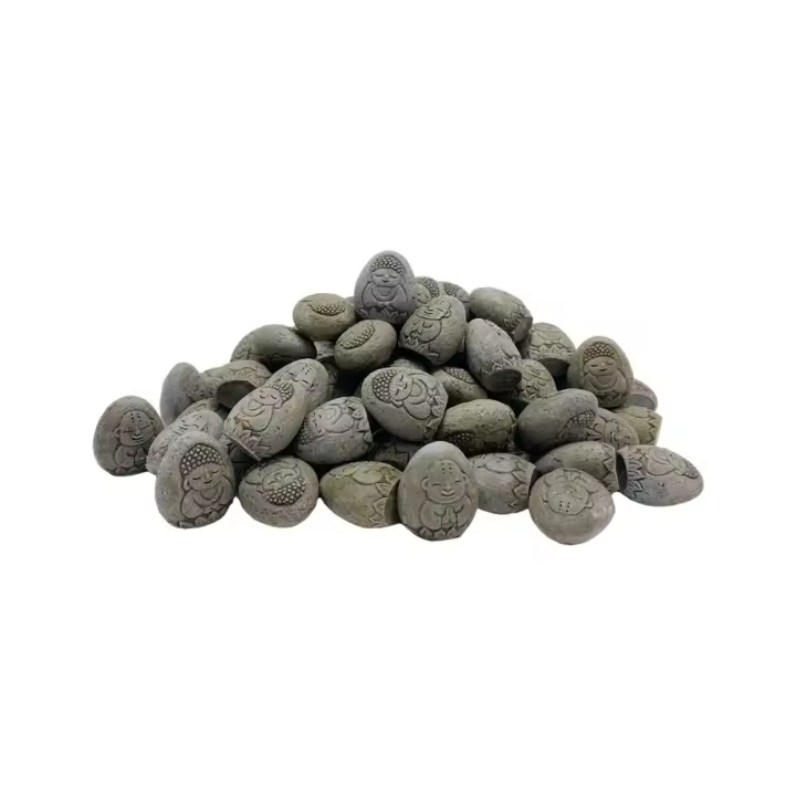Exquisita estatuilla de Buda de piedra hecha a mano, estatua de Buda de piedra pequeña realista, artesanía de resina, maceta decorativa para terraza y patio - 1