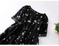 Vestido de algodón con estampado ral para mujer, vestido A-e de manga corta con cuello en V, vestido bohemio dulce, ropa suave y acogedora para mujer - details 18