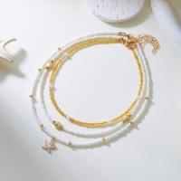 Collar multicapa con cuentas exageradas para niñas, colgante de estilo bohemio, gargantilla de estrella de mar Y2K, collar de clavícula de concha apilada, 3 uds. - details 3