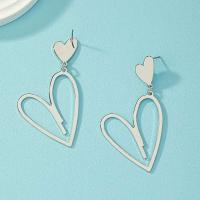 Pendientes colgantes en forma de corazón de amor de doble capa para mujer, joyería bohemia para las orejas, nueva moda 2024 - details 2