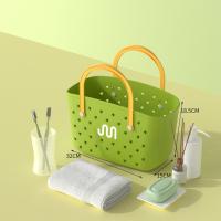 Cesta de drenaje de baño hueca portátil, bolsa de playa impermeable de gran capacidad para verano, bolsa de lavado DIY, bolsos con agujero para el hogar - details 1