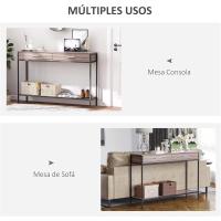 Consola Estrecha para Recibidor Mesa Auxiliar Estrecha para Puerta de Entrada 120x30x81.5 cm Estilo Industrial Imitación Roble - details 5