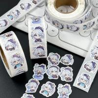 Juego de pegatinas Genshin Impact para niños, calcomanías de dibujos animados, lindos Focalors Furina, círculo, juguete, regalo, 500 unids/set - details 2