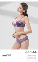 Conjunto de Ropa Interior Sexy de Deseo Puro Francés Bralette Delgado Transpirable para Mujeres con Pecho Pequeño Soporte Antideslizante para Busto Grande - details 0