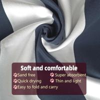 Toalla de playa a rayas de microfibra de secado rápido (2 uds) con bolsa portátil, toallas absorbentes finas y ligeras, perfectas para deportes y viajes - details 3