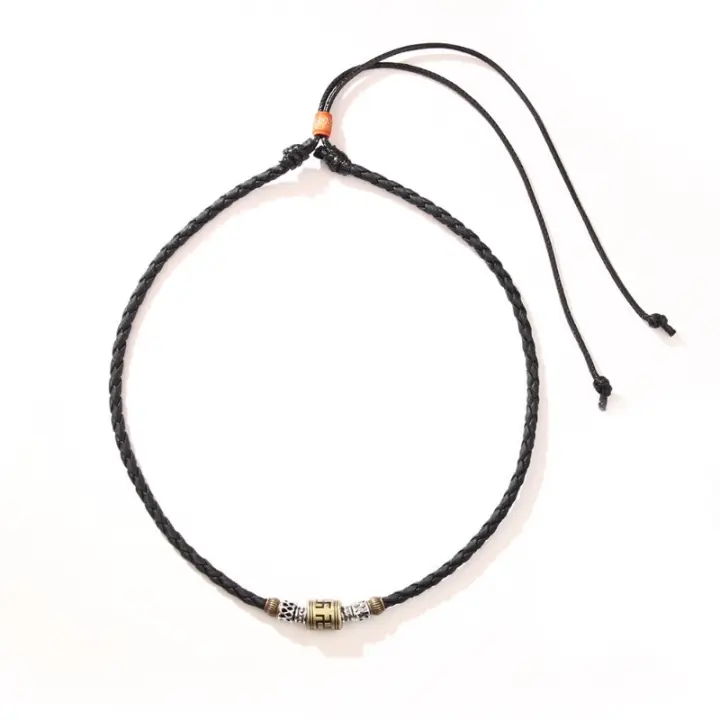 Collares para Hombre Ajustables de Cuerda Encerada, Colgantes de Metal with Diseño Tribal, Estilo Retro Boho, Regalos para Hombre 2025 - 1