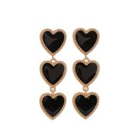 Pendientes largos y redondos de esmalte de Nuevos Bohemios, amor en forma de corazón para mujer, pendientes grandes rojos exagerados en fiestas - details 5