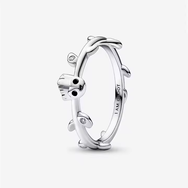 Anillo de plata de ley S925 Marvel Guardianes de la Galaxia Groot Leaf, regalo de fiesta, regalo ideal, regalo de boda, anillo popular ahora, regalo para esposa - 1