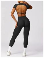 Traje de Yoga de Espalda Descubierta Deportivo para Mujeres Ropa de Fitness de Secado Rápido - details 21