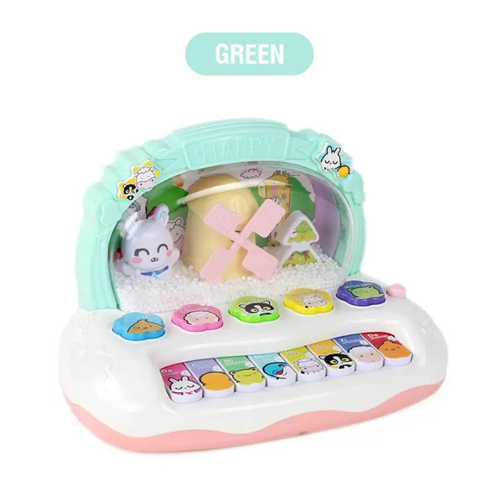 Juguete Musical con sonido de Animal para bebé, Teclado de Piano, instrumento Musical eléctrico intermitente, juguetes educativos tempranos para niños - 1
