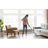 con mango largo 360Â °   Limpiador de fregona de polvo seco y húmedo ajustable para limpieza de paredes de microfibra triangular giratorio para suelo - details 2