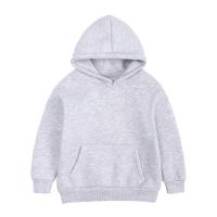 Sudadera con capucha gruesa de color sólido para niños, 95% algodón, 2 a 13 años, novedad - details 1