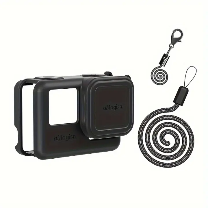 Funda De Silicona Para Insta360 Ace/Ace Pro, cubierta Protectora De Silicona Para Lente, Cordón Y Hebilla - 1