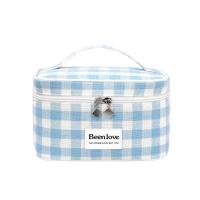 Bolsa de maquillaje a cuadros de gran capacidad, bolsa de aseo de viaje cuadrada de estilo coreano, bolsa de almacenamiento, bolsa de cosméticos de mano para mujer - details 9