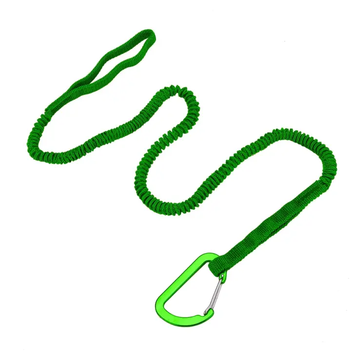 Correa de paleta para Kayak, herramienta de cordón de pesca con mosquetón, accesorios de Kayak, color verde, paquete de 2 unidades - 1