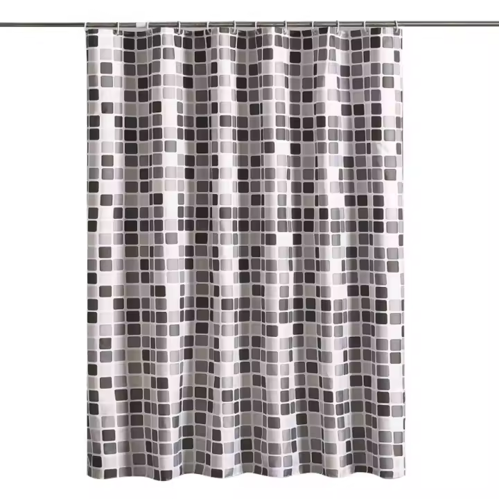 Cortinas de ducha con gancho, visillo de baño opaco e impermeable, estampado de mosaico, Partición de varios tamaños, decoración del hogar, 1 unidad - 1