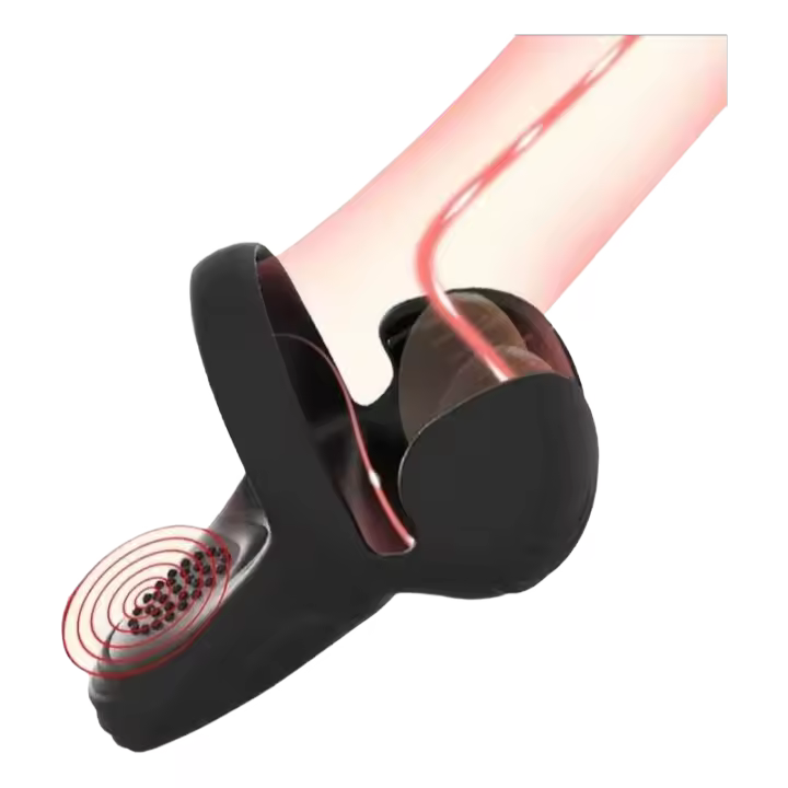 Leten Anillo Vibrador Anillos de Silicona Masajeador de Testículos Vibrador Vibración Intensa para Hombre Erección Más Fuerte Masculina 18+ - 1