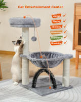 PAWZ-Pequeño árbol para gatos, torre linda con postes rascadores de sisal para gatos pequeños, hamaca grande para gatos - details 15