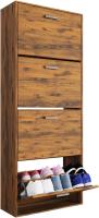 Mueble zapatero de 12 pares - Estantería de gran capacidad para vestíbulo o pasillo - (ancho) 60 x (profundidad) 24 x (alto) 80 cm - Madera clara blanca - details 159