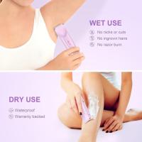 Recortadora de bikini de doble cabezal para mujer, afeitadora eléctrica inalámbrica impermeable, carga USB tipo C, depilación de cuerpo completo, segura y cómoda (púrpura) - details 1