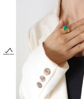Anillo personalizado ligero de lujo con incrustaciones de piedra de arce de titanio de ojo de tigre natural apilable - details 4
