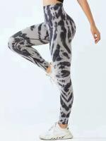 Pantalones de yoga Tie Dye, mujeres de gimnasio, malla deportiva push-up sin costuras de cintura alta, malla de entrenamiento para Fiess - details 5