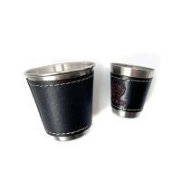 Villa para acampar al aire libre, juego de tazas VIE, suministros para picnic, copas de vino y cerveza de acero inoxidable, cuero PU, 30/70 ml, 4 piezas. - details 7