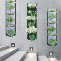 Bolsa vertical de fieltro montada en la pared, contenedor para cultivo de flores y verduras, máquina para plantar jardín interior y exterior, 6 bolsillos, - details 3