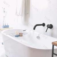 Grifo de Baño TOPX Montado en la Pared Mate Negro con Fregadero Integrado de Bronce Control Dual de Agua Caliente y Fría - details 12