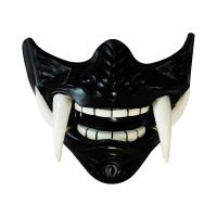 Máscara De media cara japonesa Hannya De mon Oni sam-uru NOH Kabuki Prajna Devil Cosplay - details 1