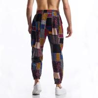 Pantalón en lino imprimé Tribal Boho para hombres, en algodón, décontracté, con cordón de serrage, para deportes al aire libre, curso à pied, sorpresa, été - details 4