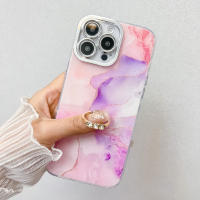 Funda con soporte de anillo para Apple iPhone 16 15 14 Pro Max, de mármol de alta calidad, IMD, PC, a prueba de golpes. - details 6