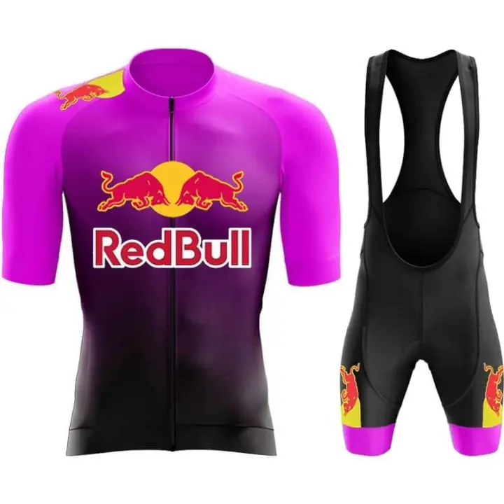 Uniforme de Ciclismo de Carretera Red Bull para Hombres Camiseta, Traje Deportivo, Suéter de Verano, Pantalones, Bib - 1