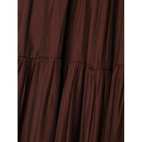 BUNO-moda de verano para mujer, nuevo vestido Midi plisado marrón con espalda descubierta y tirantes finos con cuello en V, vestidos camisola informales elegantes para mujer - details 10