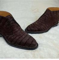 Botas de hombre con parte inferior de costura noruega hechas a mano Martin Goodyear formales de piel de cocodrilo de tobillo Nubcuk de lujo - details 14