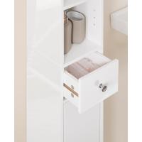 Mueble de Baño de Alto Estante Estanterías con 2 Puertas y Cajón Blanco Tamaño 20x20x180cm - details 71