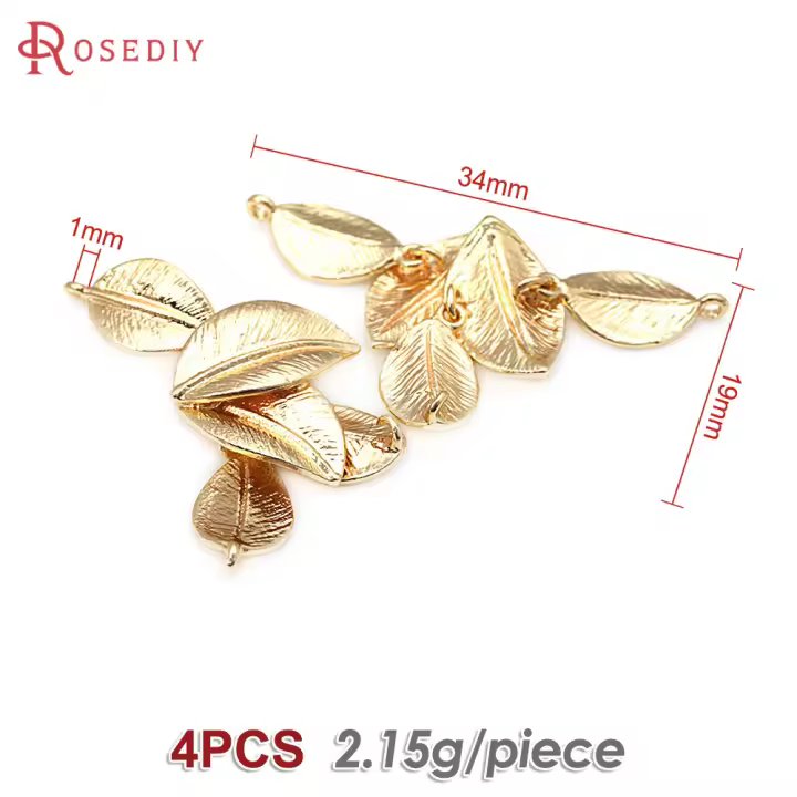 Colgantes de Hojas de Árbol de Bronce de 18K Oro Accesorios para Hacer Joyería DIY Estilo China - 1
