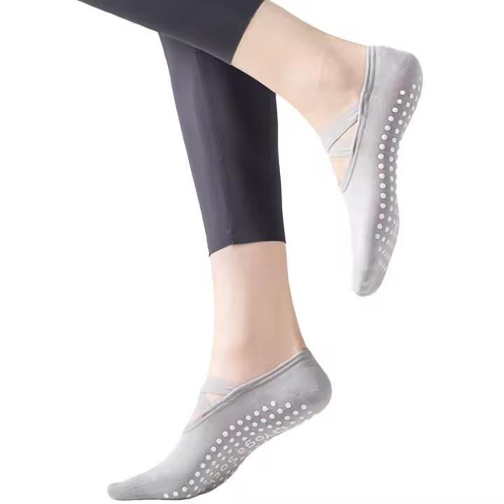 Calcetines de Yoga de melocotón móvil para mujer, Calcetines antideslizantes para gimnasio, Pilates, entrenamientos en Casa - 1