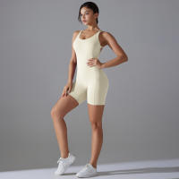 Hamidou-Conjunto de Yoga con espalda descubierta para mujer, Body de Fitness de alta elasticidad, ropa de gimnasio deportiva, Top corto de Fitness, Shockpro - details 36